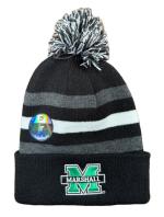 MU Logofit Youth Striped Cuff Hat w/ Pom