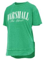 MU Pressbox Ladies Script Poncho Short Sleeve Tee