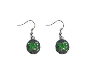MU Nitro Hammered Cirlce M Earrings