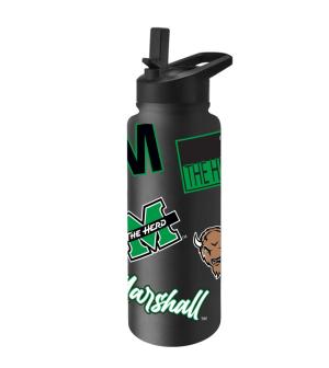MU LogoBrands Black 34oz Quencher Bottle