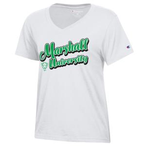 MU Champion Ladies Script V-Neck Short Sleeve Tee