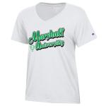 MU Champion Ladies Script V-Neck Short Sleeve Tee