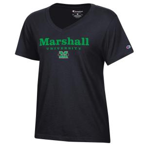 MU Champion Ladies Straight Text V-Neck Short Sleeve Tee