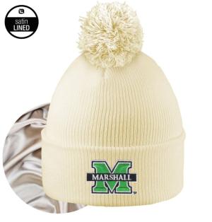 MU Logofit Satin Lined Cuff Hat w/ Pom