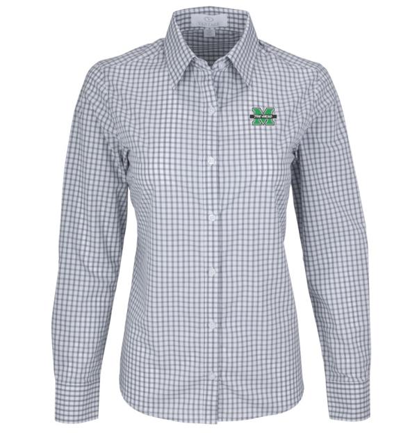 MU Vantage Ladies Gingham Button Up Shirt