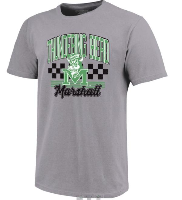 MU Image One Vintage Check Stripe Short Sleeve Tee