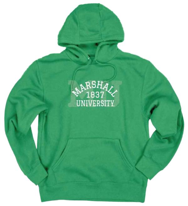 MU Blue84 Background Print w/ Embroidery Hooded Sweatshirt