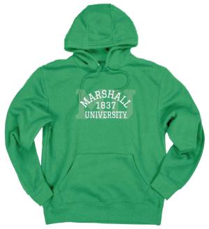 MU Blue84 Background Print w/ Embroidery Hooded Sweatshirt