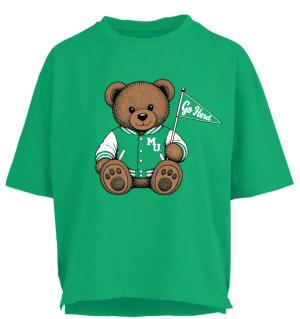 MU Ladies Teddy Bear Short Sleeve Cropped Tee