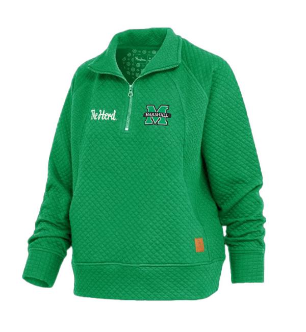 MU Pressbox Ladies Quilted 1/4 Zip
