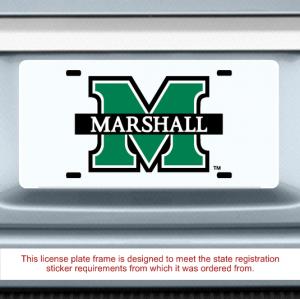 MU CDI Big M White License Plate