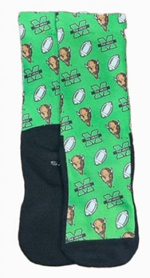 MU Rock'Em Football Crew Sock