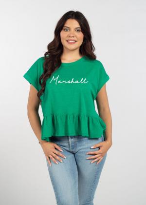 MU University Girl Script Peplum Top