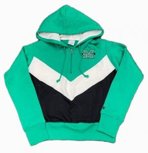 MU Champion Ladies Big Stripe 1/4 Zip Hood