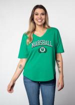 MU University Girl Ladies Shadow Arch V-Neck Short Sleeve Tee