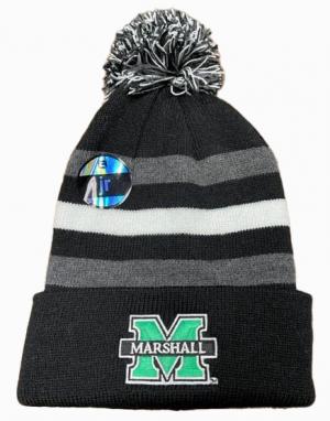 MU Logofit Youth Striped Cuff Hat w/ Pom