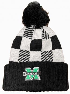 MU Logofit Buffalo Plaid Cuff Hat w/ Pom