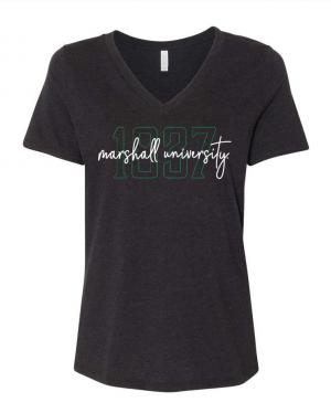 MU Summit Ladies Script 1837 V-Neck Short Sleeve Tee