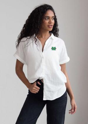 MU Chicka-D Ladies Short Sleeve Button Up