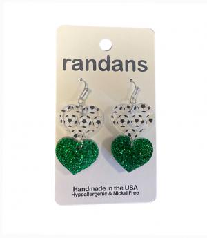 MU randans Soccer Heart Earrings