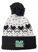 MU Logofit Heart Cuff Hat w/ Pom