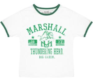 MU Retro Brands Ladies Star Crop Ringer Short Sleeve Tee