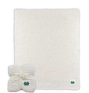 MU Logo Brands Cream Knit Throw Blanket